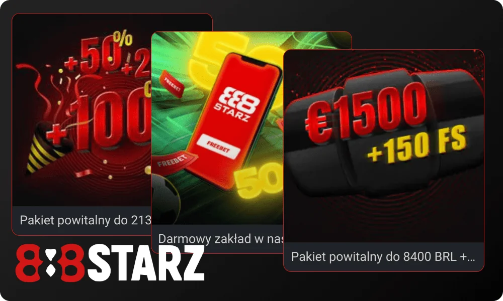 Bonusy dla graczy w kasynie 888Starz w Polsce